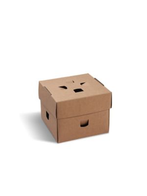 Burger box (PAP FSC Mix) rozkladací nepremastiteľný kraft 120 x 120 x 100 mm [100 ks]