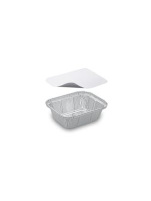Miska (ALU) hranatá 129 x 103 x 34 mm 250ml + viečko [20 sád]