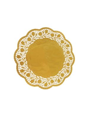 Dekoračná krajka (PAP/ALU) okrúhla zlatá Ø30cm [4 ks]