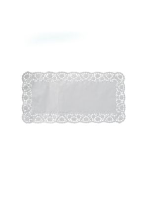 Dekoračná krajka (PAP) hranatá biela 30 x 18 cm [100 ks]