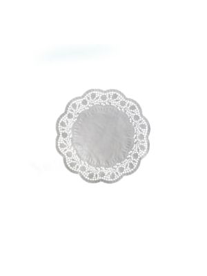 Dekoračná krajka (PAP) okrúhla biela Ø14cm [100 ks]