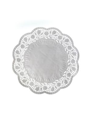 Dekoračná krajka (PAP) okrúhla biela Ø36cm [100 ks]