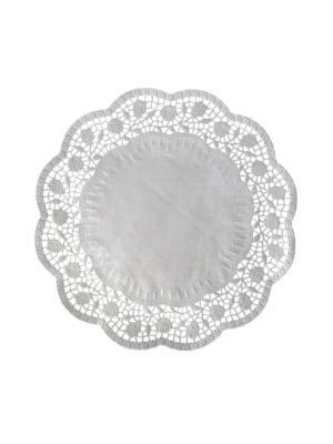 Dekoračná krajka (PAP) okrúhla biela Ø40cm [100 ks]