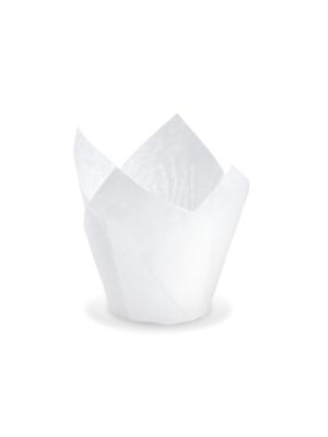 Tulipánový cukrárenský košíček (PAP) biely Ø50 x 85 mm / 16 x 16 cm [100 ks]