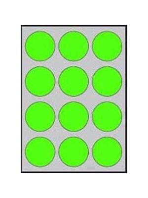 Etikety farebné priemer 60mm APLI A4 20 hárkov fluo zelené