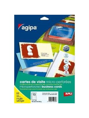 Vizitkový papier 90x50,8mm Agipa A4 s mikroperforáciou 200g 50 hárkov