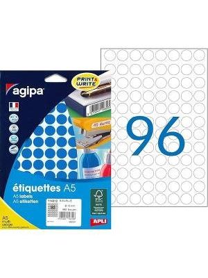 Etikety kruhové 15mm Agipa A5 modré