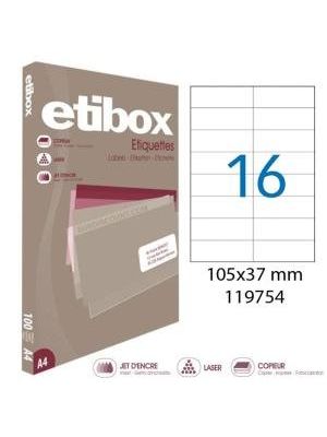Etikety univerzálne 105x37mm Etibox A4 100 hárkov