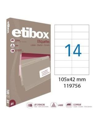 Etikety univerzálne 105x42,4mm Etibox A4 100 hárkov