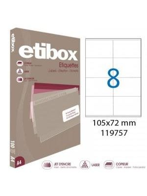 Etikety univerzálne 105x72mm Etibox A4 100 hárkov