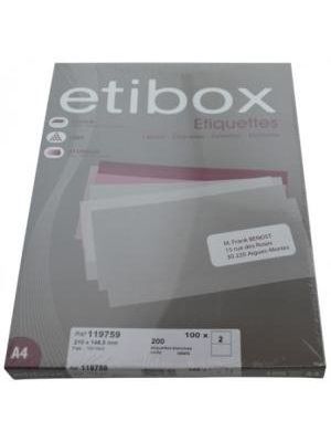 Etikety univerzálne 210x148,5mm Etibox A4 100 hárkov