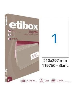 Etikety univerzálne 210x297mm Etibox A4 100 hárkov