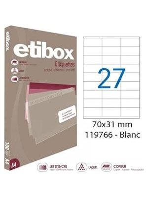Etikety univerzálne 70x31mm Etibox A4 100 hárkov