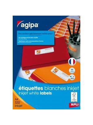 Etikety inkjet 63,5x33,9mm Agipa A4 100 hárkov