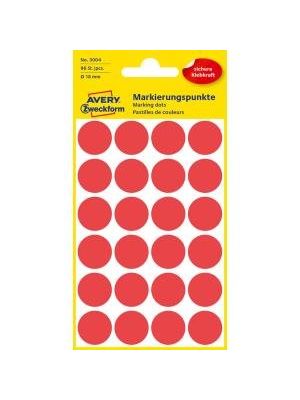 Etikety kruhové 18mm Avery červené