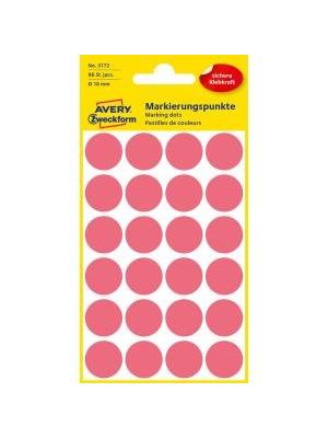 Etikety kruhové 18mm Avery neónovo červené