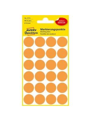 Etikety kruhové 18mm Avery neónovo oranžové