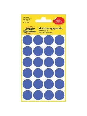 Etikety kruhové 18mm Avery odnímateľné modré