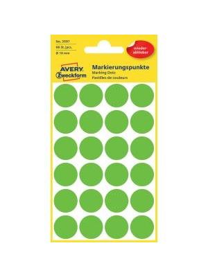 Etikety kruhové 18mm Avery odnímateľné zelené