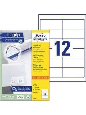 Etikety univerzálne 97x42,3mm Avery A4 100 hárkov