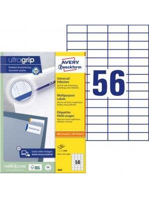 Etikety univerzálne 52,5x21,2mm Avery A4 100 hárkov