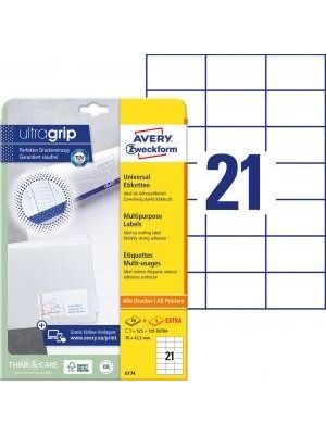 Etikety univerzálne 70x42,3mm Avery A4 25+5 hárkov