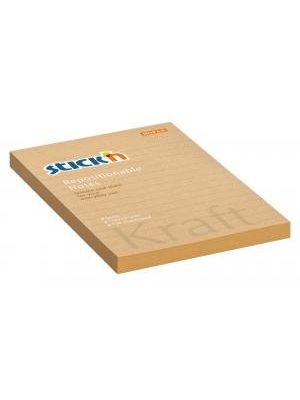Samolepiaci bloček Kraft 150x101mm prírodná hnedá linajkový