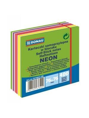 Bloček Donau 76x76mm 400l neónová zelená