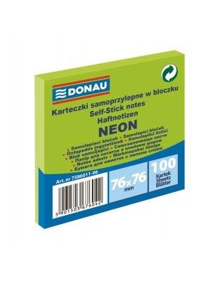 Bloček Donau neónový 76x76mm zelený