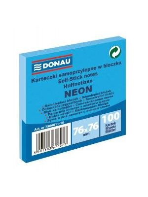 Bloček Donau neónový 76x76mm modrý