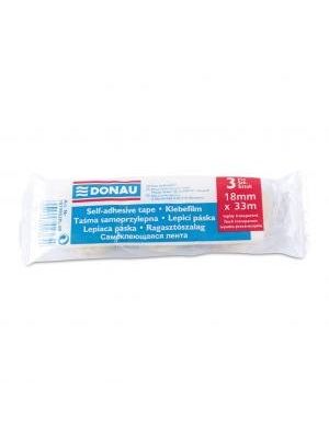 Lepiaca páska DONAU 18mm x 33m s dispenzorom 3ks
