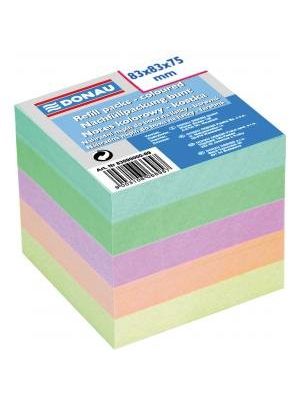 Bloček kocka nelepená 83x83x75mm pastelové farby