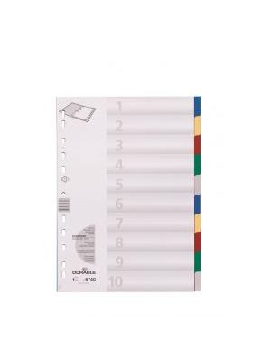 Plastový rozraďovač DURABLE 10-dielny farebný