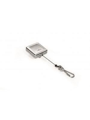 Výsuvný kotúč kovový hranatý s karičkou DURABLE JOJO CHROME QUADRO strieborný 1ks
