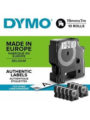 Samolepiaca páska Dymo D1 19 mm čierna/biela, 10ks