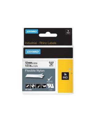 Flexibilná nylonová páska Dymo Rhino 12 mm biela/čierna