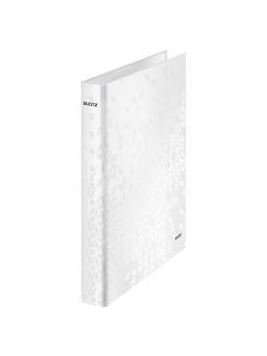Zakladač 4-krúžkový Leitz WOW celoplastový 4cm perleťovo biely