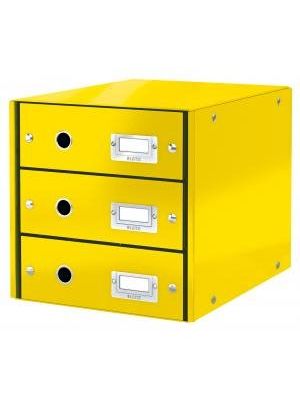 Zásuvkový box Leitz Click & Store 3 zásuvky žltý