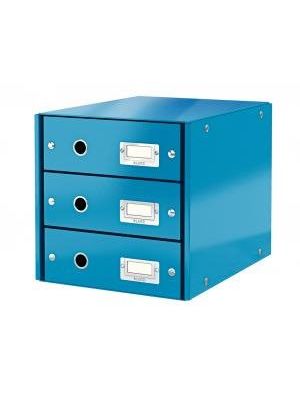 Zásuvkový box Leitz Click & Store 3 zásuvky metalická modrá