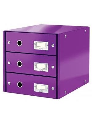 Zásuvkový box Leitz Click & Store 3 zásuvky purpurová