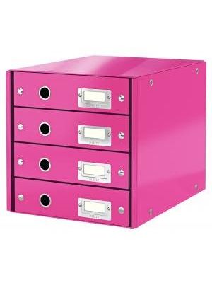 Zásuvkový box Leitz Click & Store 4 zásuvky ružový