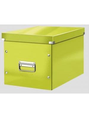 Štvorcová škatuľa Click & Store A4 metalická zelená