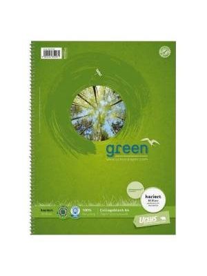 Blok College Format Werk Ursus Green A4 80 listov štvorčekový 70g, recyklovaný