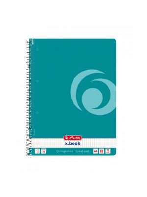 Poznámkový blok College Herlitz A4 80 listov Color Blocking štvorčekový baltický modrý