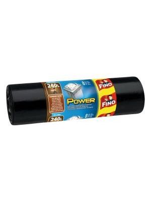 Vrecia zaväzovacie FINO Power 240 ℓ, 45 mic., 120 x 150 cm, čierne (8 ks)