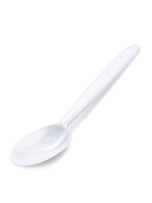 Kávove lyžičky plastové znovu použiteľné biele 13 cm (50 ks)