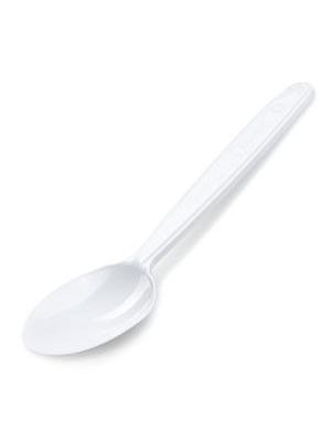 Lyžice plastové znovu použiteľné biele 18,5 cm (50 ks)