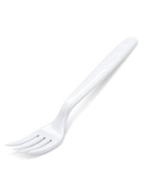 Vidličky plastové znovu použiteľné biele 18,5 cm (50 ks)