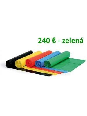 Vrece 240 ℓ 80 mic. 100 x 125 cm, zelené (1ks)