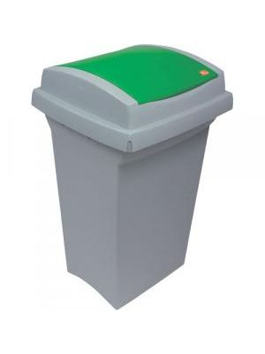 Odpadkový kôš na triedenie odpadu - plastový, so zeleným vekom, 50 l